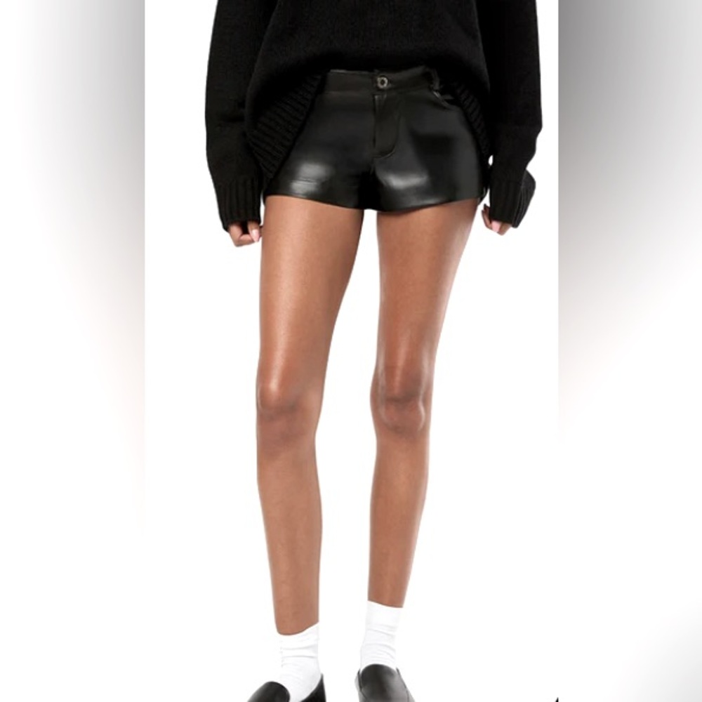 WeWoreWhat Vegan Leather Booty Shorts
